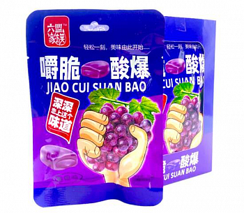 Леденцы "JIAO CUI SUAN BAO" Виноград 30гр 1шт/20уп